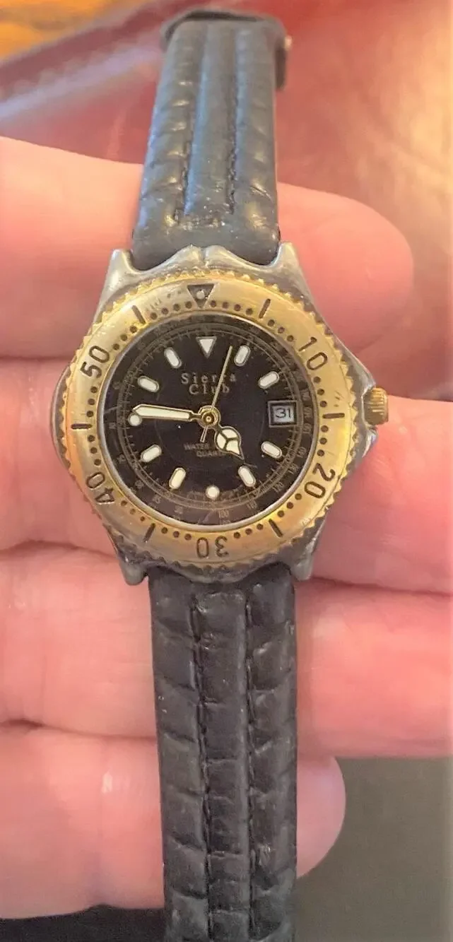 VTG Women's 30mm Fada Industries Sierra Club Watch, Silver Tone with Brass Beze